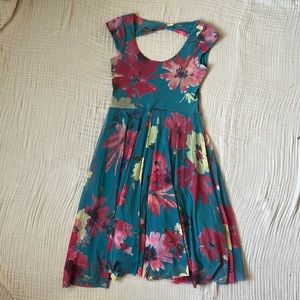 Anthropologie Gauzy Floral Midi Dress